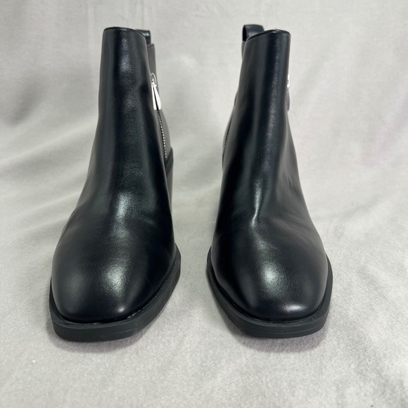 Steve Madden Safira Black Ankle Boots Booties Side Zip Block Heel‎ Round Toe 10 - Picture 3 of 14